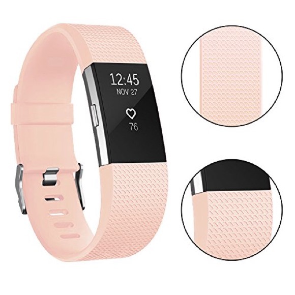 Fitbit Charge 2 Silicone Band in Blush Pink - Picture 3 of 8